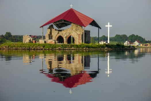 Ruins of oldest stone church in Baltic states, Latvia.