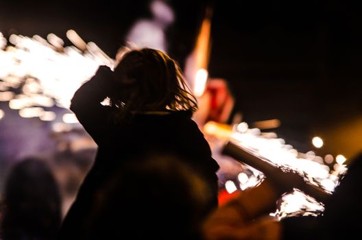 The fire bull is a typical entertainment in spanish village festivals