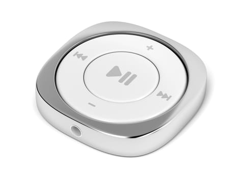 Portable digital audio player on white background