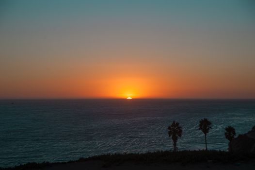 Sunset on the sky of Long Beach, California. California is known with a good wether located in United States. 