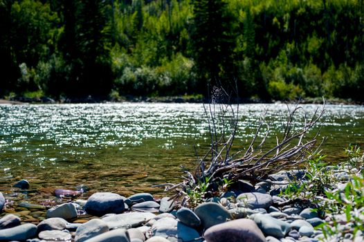 River at ''Yellowstone National Park'' is located in the U.S. states of Wyoming, Montana, and Idaho. This park is the first national park established in America.