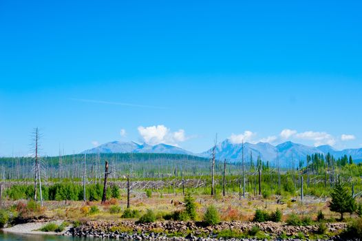 Mountains at ''Yellowstone National Park'' is located in the U.S. states of Wyoming, Montana, and Idaho. This park is the first national park established in America.