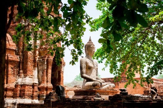 Ancient building at Ayutthaya World Heritage site, Thailand. Thailand is known as a country of smile.