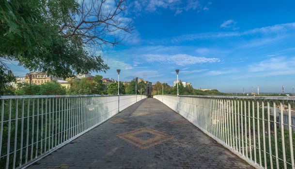 Panoramic view of Teschin bridge in a centre of Odessa city, Ukraine