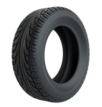 Car tire isolated on white background. 3d illustration