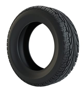 Car tire isolated on white background. 3d illustration