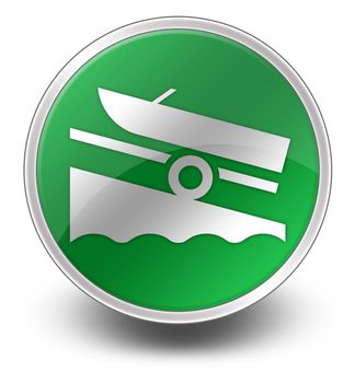 Icon, Button, Pictogram with Boat Ramp symbol