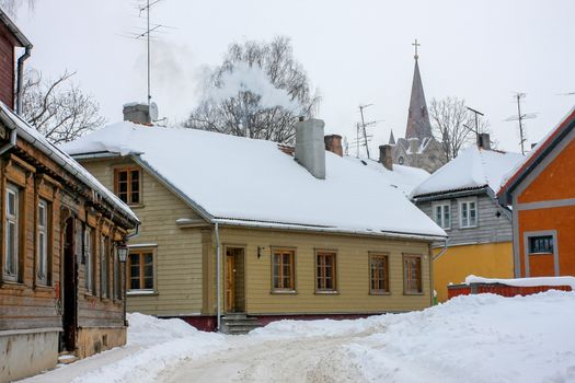 Winter in town. Cesis, Latvia.