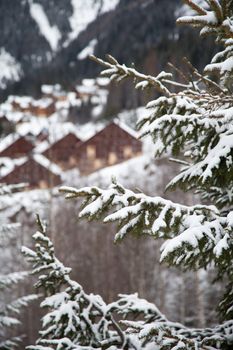 The Alpe d Huez ski domain in the French Alps