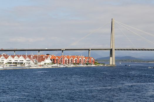 The bridge over the sea in the port of Stavanger, Norway