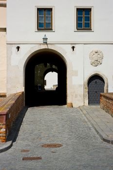 The entrance gate of the castle Spilberk in Brno, South Moravia, Czech Republic.