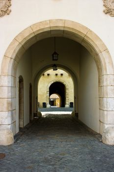 The entrance gate of the castle Spilberk in Brno, South Moravia, Czech Republic.