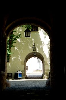 The entrance gate of the castle Spilberk in Brno, South Moravia, Czech Republic.