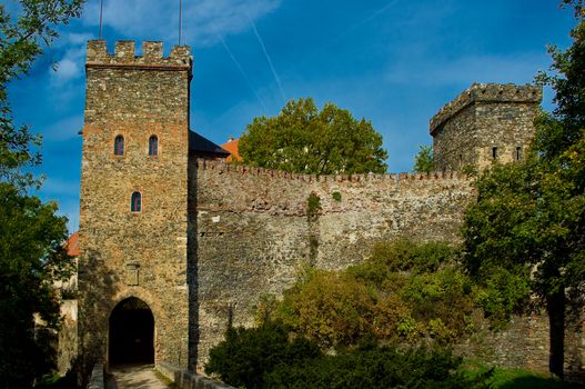The entrance gate to the castle Bitov, Czech Republic, South Moravia.