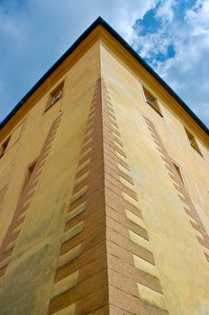 A corner of the historic buildings in the castle town of Podebrady, Czech Republic.