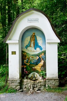 A old holy fountain with drinking water.