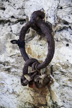 Hook on a dock, parking detail for boats