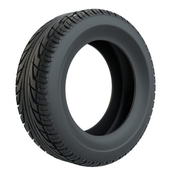 Car tire isolated on white background. 3d illustration