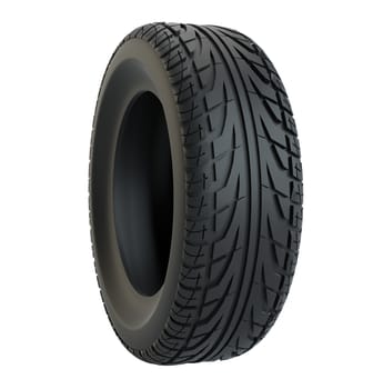 Car tire isolated on white background. 3d illustration