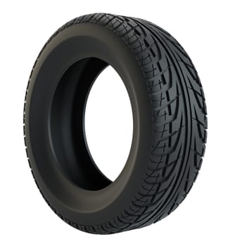 Car tire isolated on white background. 3d illustration