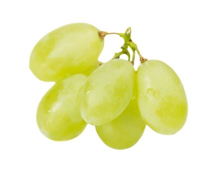 Bunch of green grapes, isolated on a white background