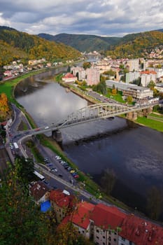 View of the beautiful city of Dìèín in northern Bohemia