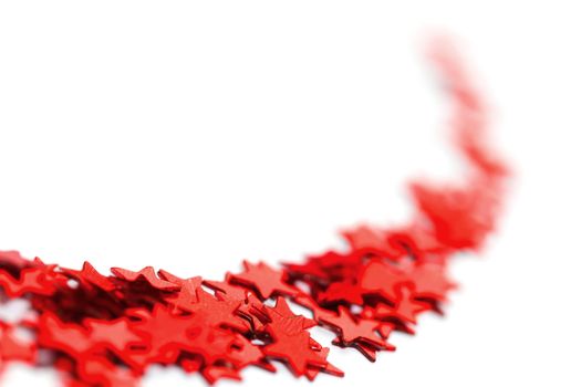 Christmas decorative red stars isolated on white background