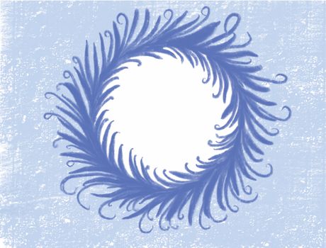 Winter frame blue frosty pattern light blue background. Makes a great winter or Holiday card or invitation.