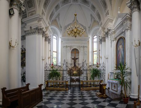 Odessa, Ukraine - 10.11.2018. Assumption of the Blessed Virgin Mary Cathedral in Odessa. A religious building belonging to the Catholic Church