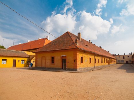 Old houses in Terezin concentration camp, Czech Republic.