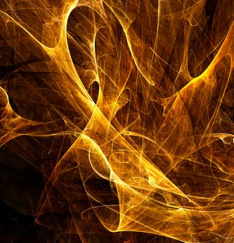 Fractal abstraction. Glowing spiral, grunge texture, glowing black background