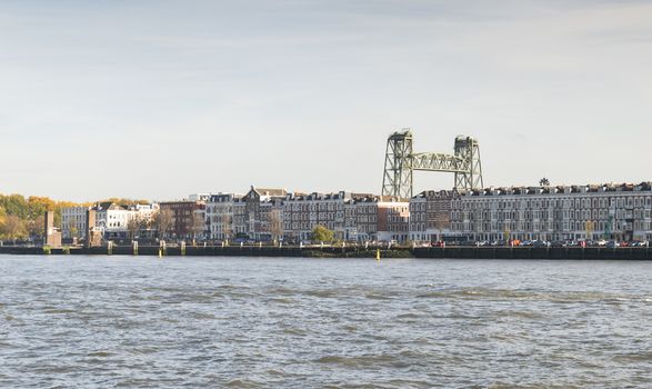 a famous old part of Rotterdam city called noordereiland, this part is a island in the river the meuse, the bridge is called the hef and is a old railroad bridge