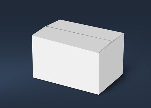 3D white box on ground, mock up template ready for your design
