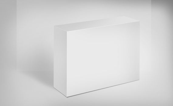 3D White Box on Ground, Mock Up Template Ready For Your Design, Clipping Path Included. 