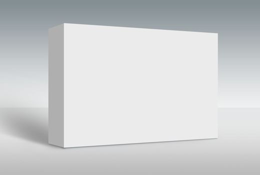 3d white box on ground, mock up template ready for your design, clipping path included. 