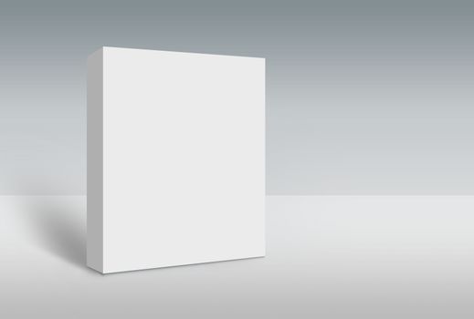 3d white box on ground, mock up template ready for your design, clipping path included. 