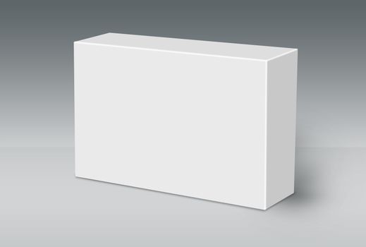 3D White Box on Ground, Mock Up Template Ready For Your Design, Clipping Path Included. 