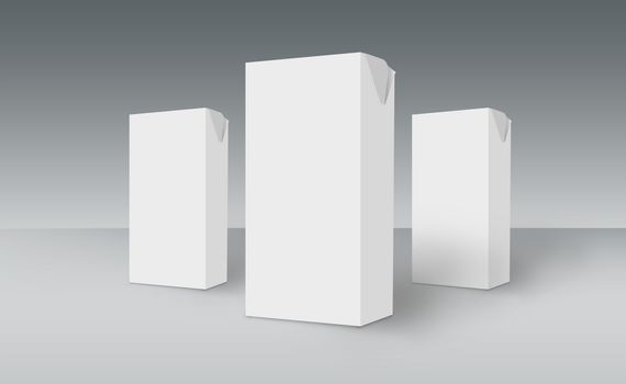 3D White Boxes on Ground, Mock Up Template Ready For Your Design, Clipping Path Included. 