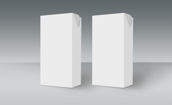 3D White Boxes on Ground, Mock Up Template Ready For Your Design, Clipping Path Included. 