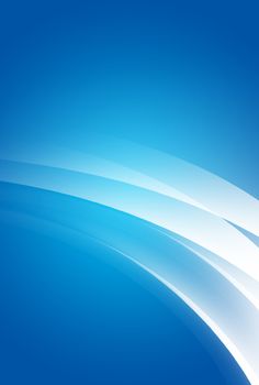 Abstract blue background with glowing white curves