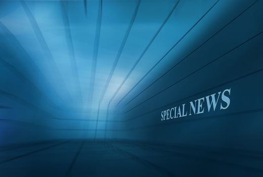 Abstract Empty 3D Space BlueTheme  Speical News Background.