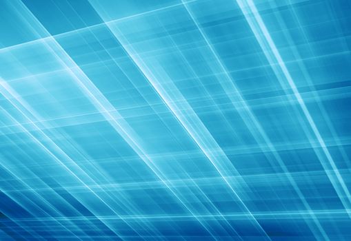 Abstract glowing grid background in perspective,  blue theme background. 