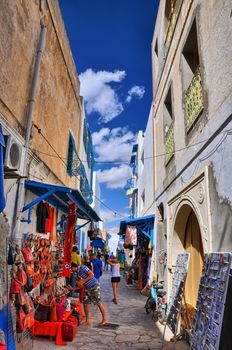 HAMMAMET, TUNISIA - OCT 2014: Bazaar Market Fair on October 6, 2014 in Hammamet, Tunisia