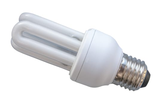 Isolated White Energy Saving Eco CFL Lightbulb