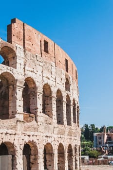 Exterior view of the Colosseum in Rome, Italy