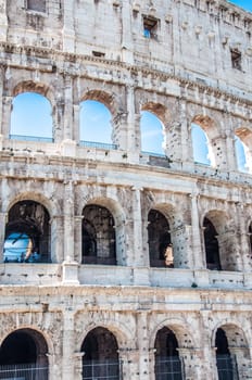 Exterior view of the Colosseum in Rome, Italy