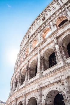 Exterior view of the Colosseum in Rome, Italy