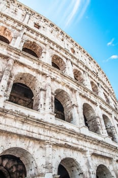 Exterior view of the Colosseum in Rome, Italy