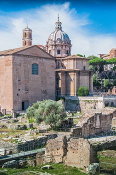 Roman Forum around the Colosseum in Rome Italy