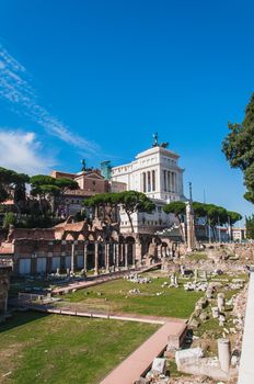 Roman Forum around the Colosseum in Rome Italy